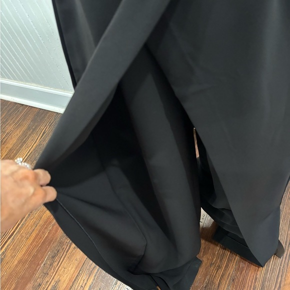White House Black Market Strapless Split Leg Black Jumpsuit Sz 10 NWOT - Picture 8 of 11
